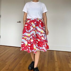 Topshop A -line midi skirt flowers and pop art pattern